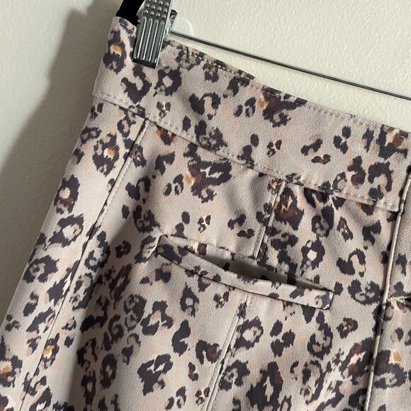 Maurices Women 14 Leopard Faux Suede High Waist Button Front Mini Skirt - Picture 5 of 9